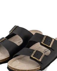 GENUINS HAWAII OILED LEATHER SANDAL BLACK