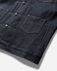 Men's Cropped Denim Trucker Jacket Indigo