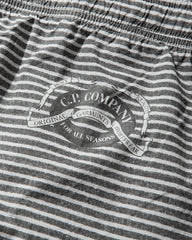 Men's Flatt Nylon Striped Swim Shorts Gunmetal