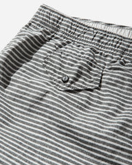 Men's Flatt Nylon Striped Swim Shorts Gunmetal