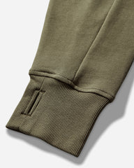 Men's Diagonal Raised Fleece Goggle Zipped Hoodie Dried Herb