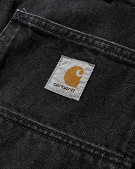 Men's Double Knee Shorts Black (Stone Washed)