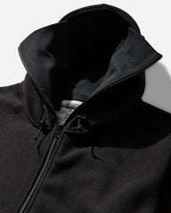 Men's Attached Hood Zip Up Fleece Jacket Black