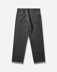 Men's 10 Pocket Double Knee Denim Pants Washed Black