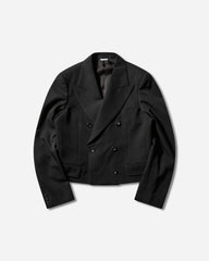 Men's Double-Breasted Cropped Blazer Black