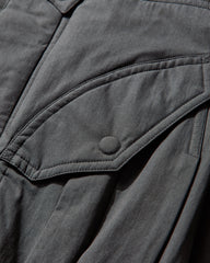 Men's Overdyed Cotton Bomber Jacket Dark Grey