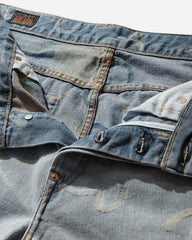 Men's All-Over Seagull Jacquard Denim Shorts Indigo