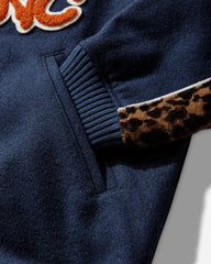 Men's Bloody Hysteric Patch Stadium Jacket Blue