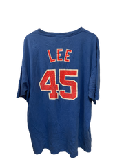 Vintage MLB Panama Baseball Carlos Lee 45 Blue T-Shirt XX-Large