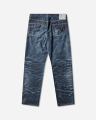 Men's New Manual Printed Denim Pants Indigo