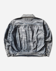 Men's New Manual Printed Denim Jacket Indigo