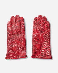 Leather Cookie Bandana Gloves Red