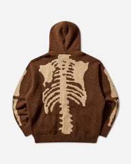 Men's 5G Wool Bone Hooded Sweater Brown