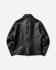 Men's Distressed Leather Jacket Black