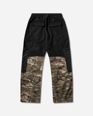 Men's Camo Cargo Half Leg Sweatpants Black