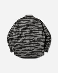 Men's Camo Pattern Chambray Longsleeve Shirt Black