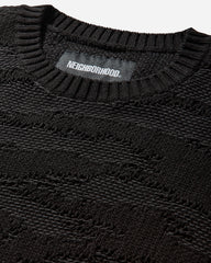 Men's Camo Pattern Crewneck Sweater Black