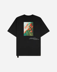 Men's Flowerred Print Loose Fit T-Shirt Black