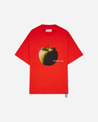 Men's Apple Print Oversized Fit T-Shirt Red