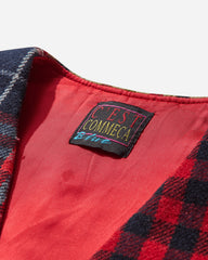 Men's Checked Wool Waistcoat Red