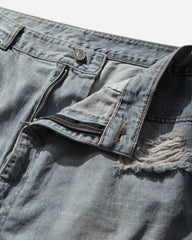Long Zipper Shorts Blue