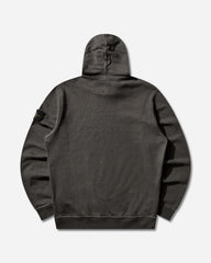 Men's Malfilé Fleece 'OLD' Effect Hoodie Charcoal Grey