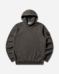 Men's Malfilé Fleece 'OLD' Effect Hoodie Charcoal Grey
