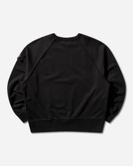 Men's Organic Cotton Fleece Oversized Crewneck Sweatshirt Black