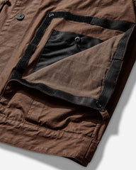 Men's Double-Coated Cotton Ripstop Coach Jacket Shadow Brown