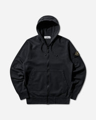 Men's Organic Cotton Fleece Zip Hoodie Navy Blue