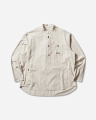 Men's Cotton Pullover Shirt Brown Stripe