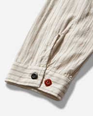 Men's Cotton Pullover Shirt Brown Stripe