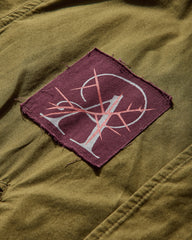 Men's Patches Parka Jacket Khaki Green