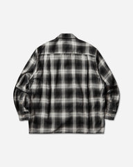 Men's Ombre Check Open Collar Longsleeve Shirt (Type-1) Grey