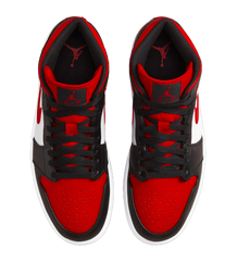 Nike Air Jordan 1 Mid Black Fire Red (GS) Women's