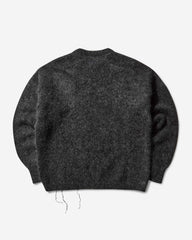 Men's Dropstitch Mohair Knit Crewneck Sweater Anthracite