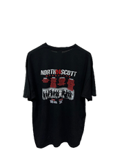 Vintage North Scott Wrestling T-Shirt Black XLarge