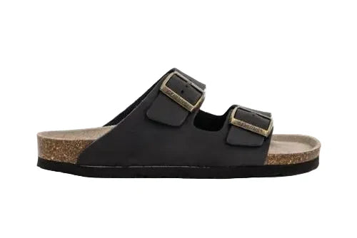 GENUINS HAWAII OILED LEATHER SANDAL BLACK