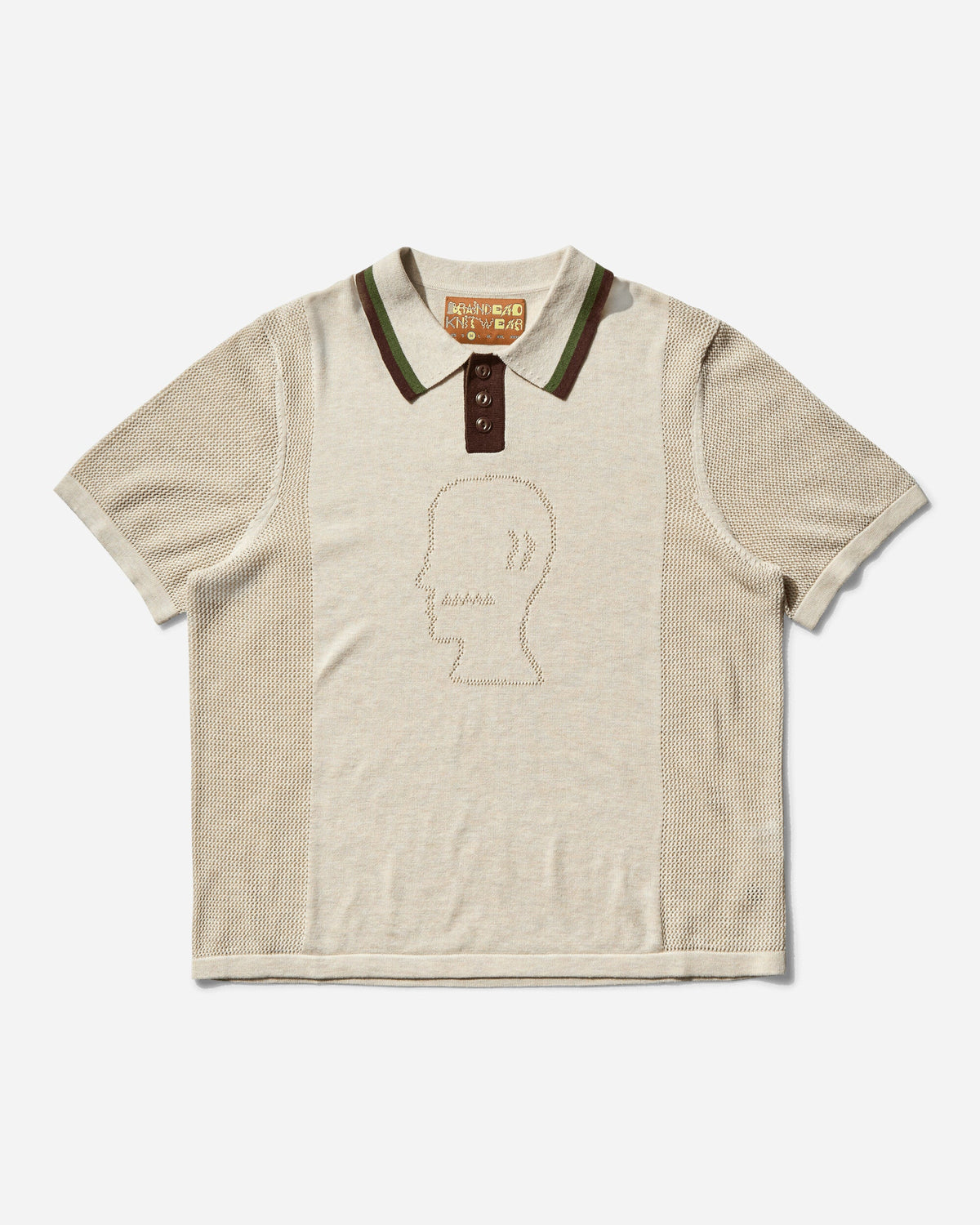 Men's Logo Head Pointelle Polo Natural