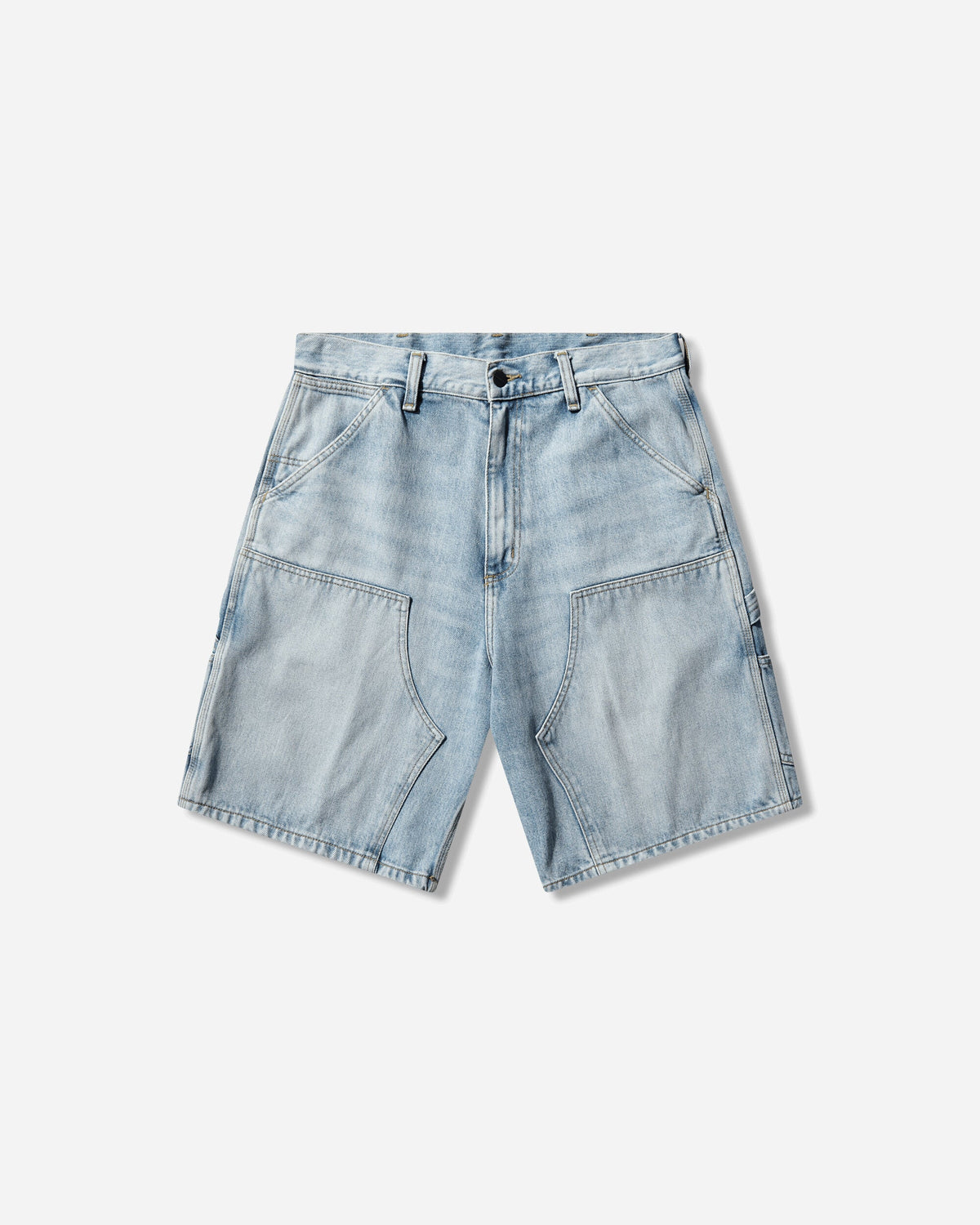 Men's Double Knee Shorts Blue (Stone Washed)