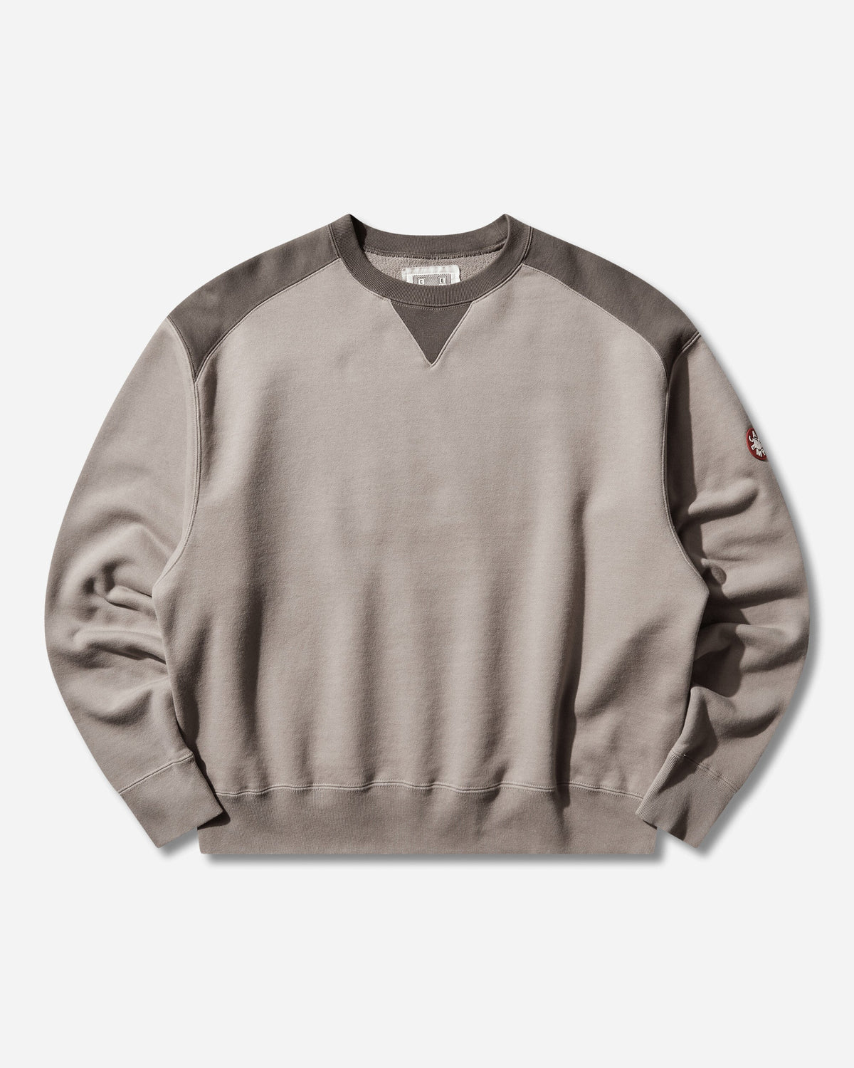 Men's Panel Shoulder Crewneck Sweatshirt Beige