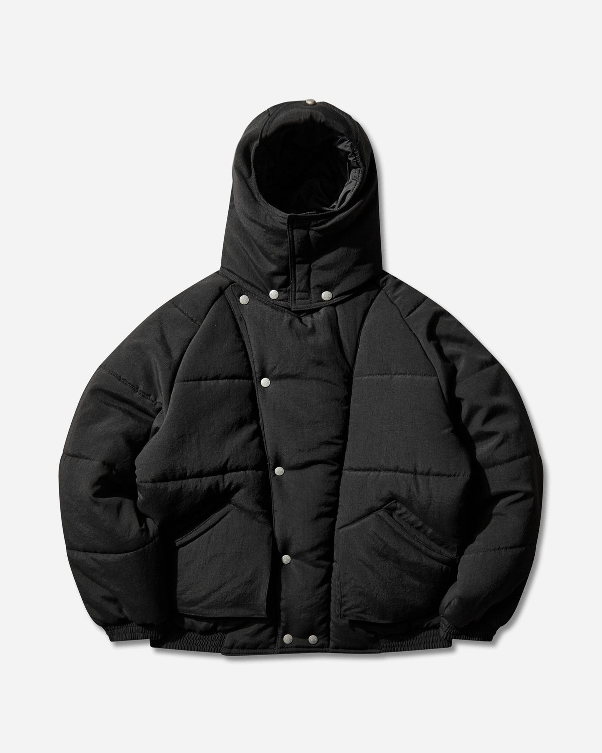 Men's Diagonal Flap Puff Jacket Black