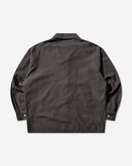 Men's Coloured Cotton Twill Open Shirt Charcoal