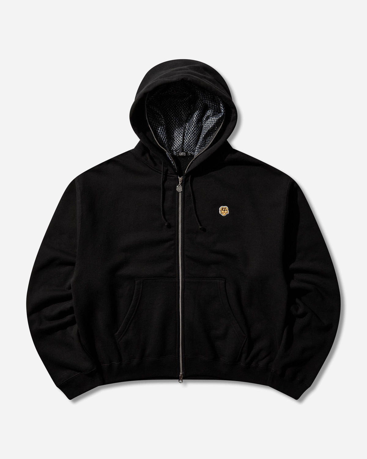 Men's Dog Mesh Zip Hoodie Black