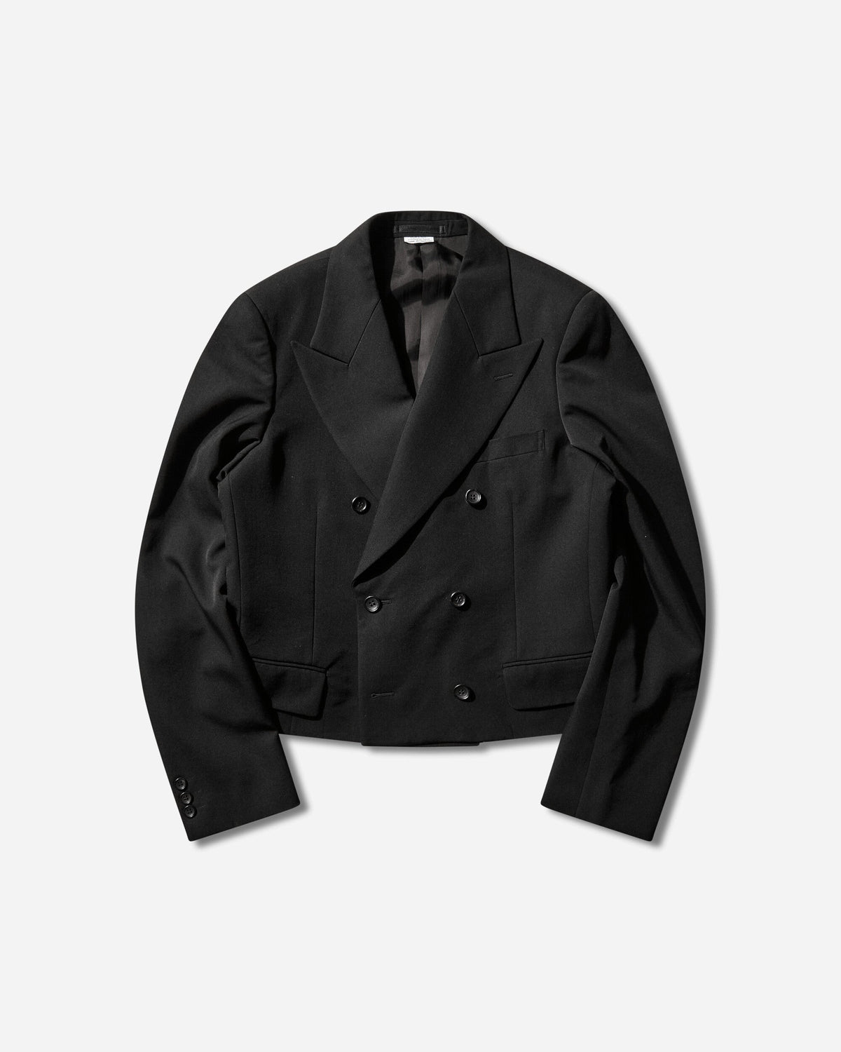 Men's Double-Breasted Cropped Blazer Black
