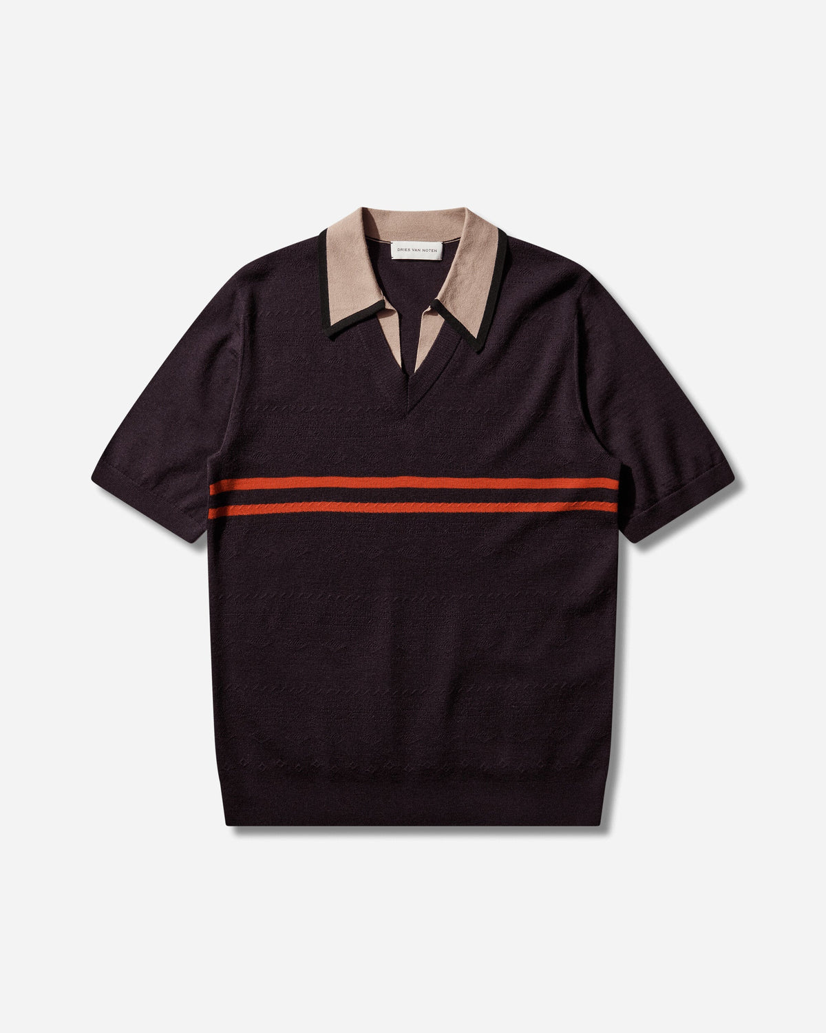 Men's Merino Wool Polo Shirt Dark Purple