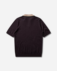 Men's Merino Wool Polo Shirt Dark Purple