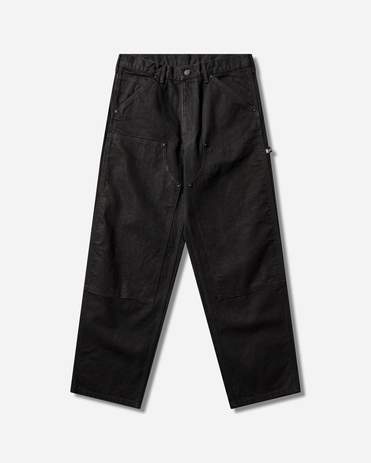 Men's Double Knee Denim Pants Black