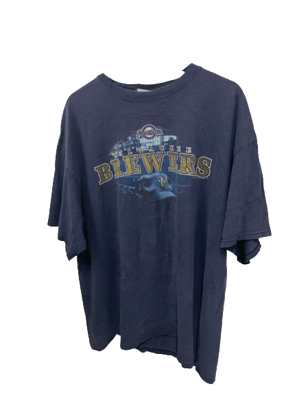 Vintage MLB Milwaukee Brewers Blue T-Shirt XX-Large