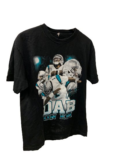 Vintage NFL Dab on Em Newton 1 Black T-Shirt Large